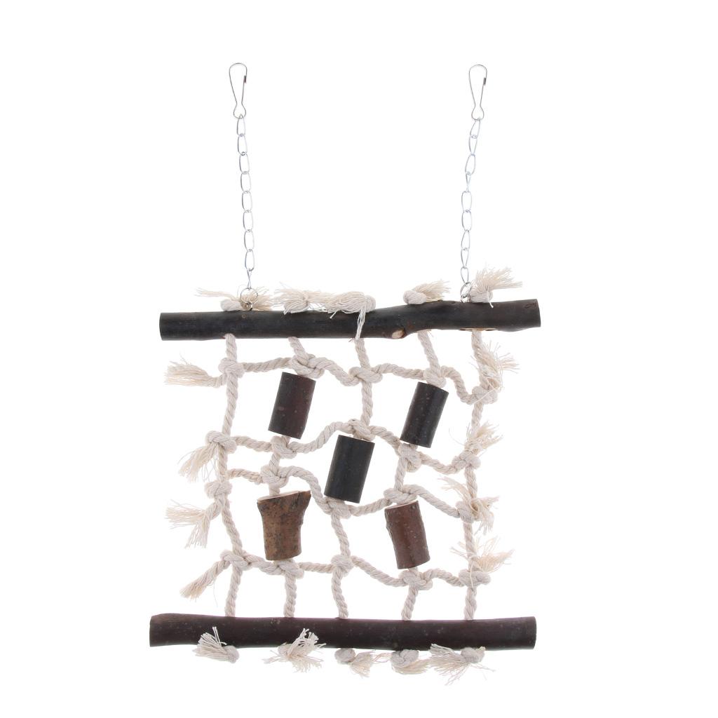 Parrot Bird Swing Chew Rope Hammock Hanging Cage Toys Pet Activity Toy