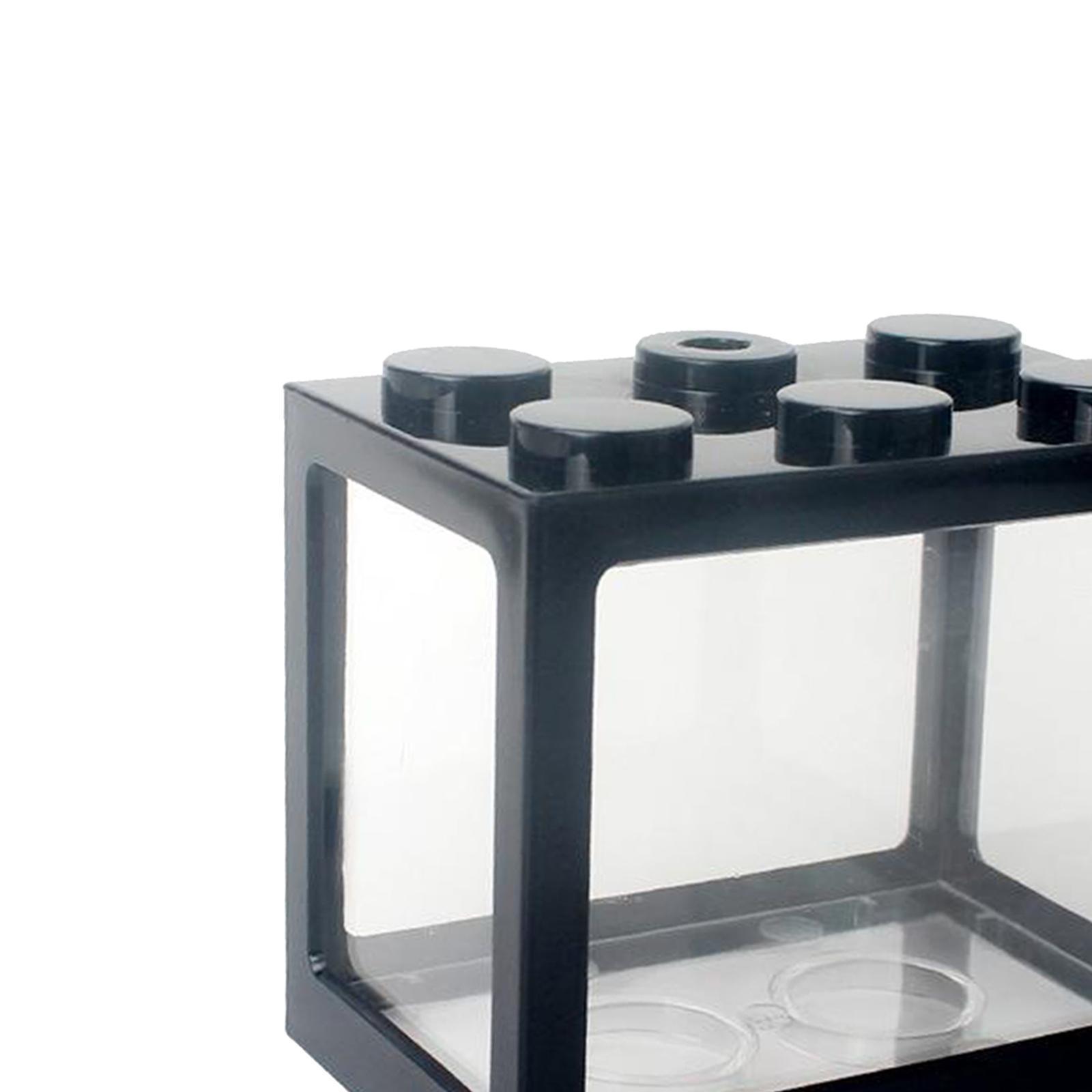 2 Pieces Aquarium Fish Tank Mini Building Blocks Spider Box Home Decor black