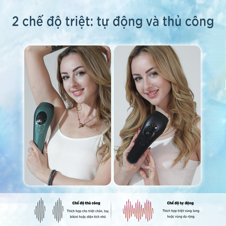 Máy Triệt Lông Lạnh IR01, Máy Triệt Lông Mini Vĩnh Viễn Đa Năng Tại Nhà, Triệt Bikini Nách Toàn Thân 8 Cấp Độ Vô Hạn Xung