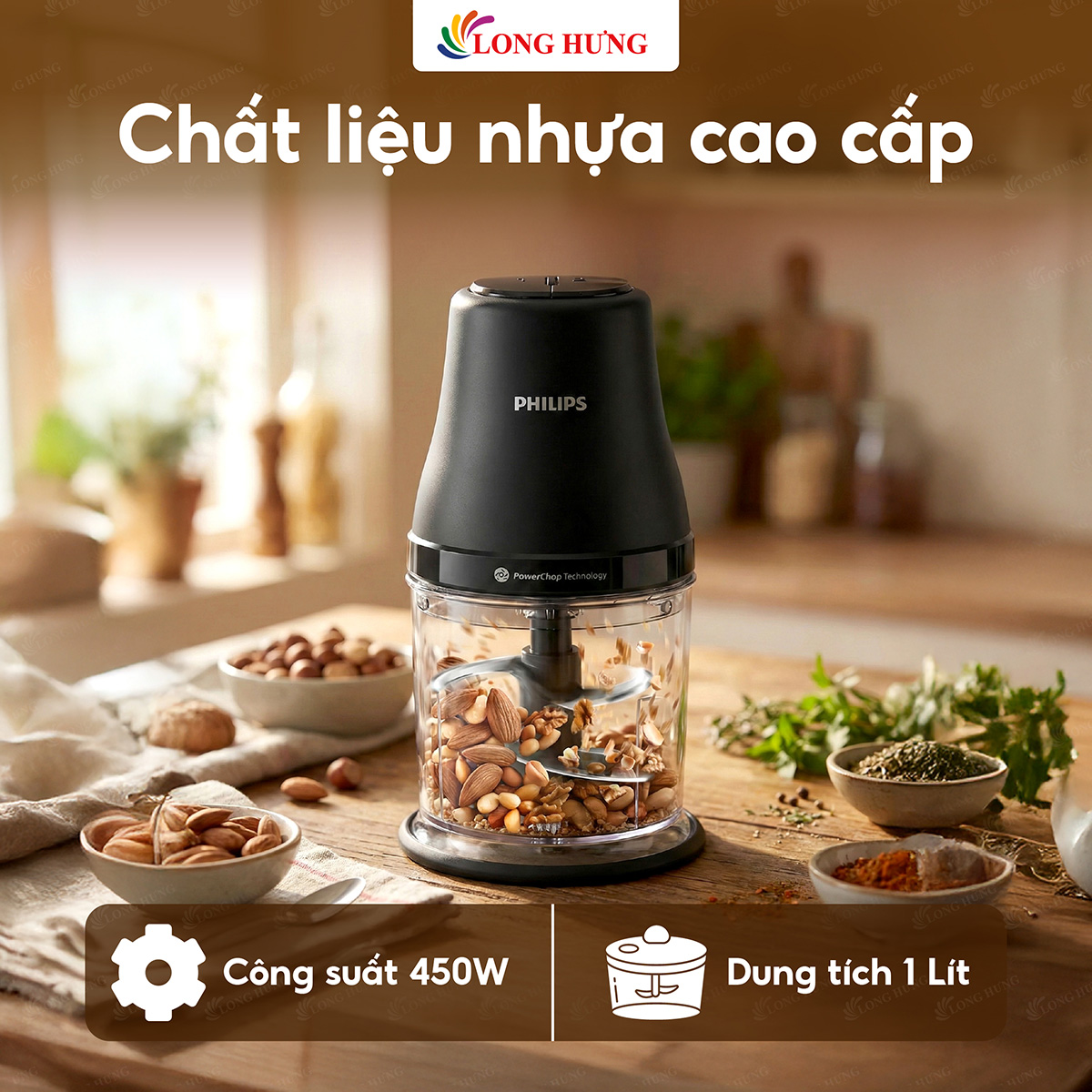 Máy xay thịt Philips HR1501/00 - Hàng chính hãng