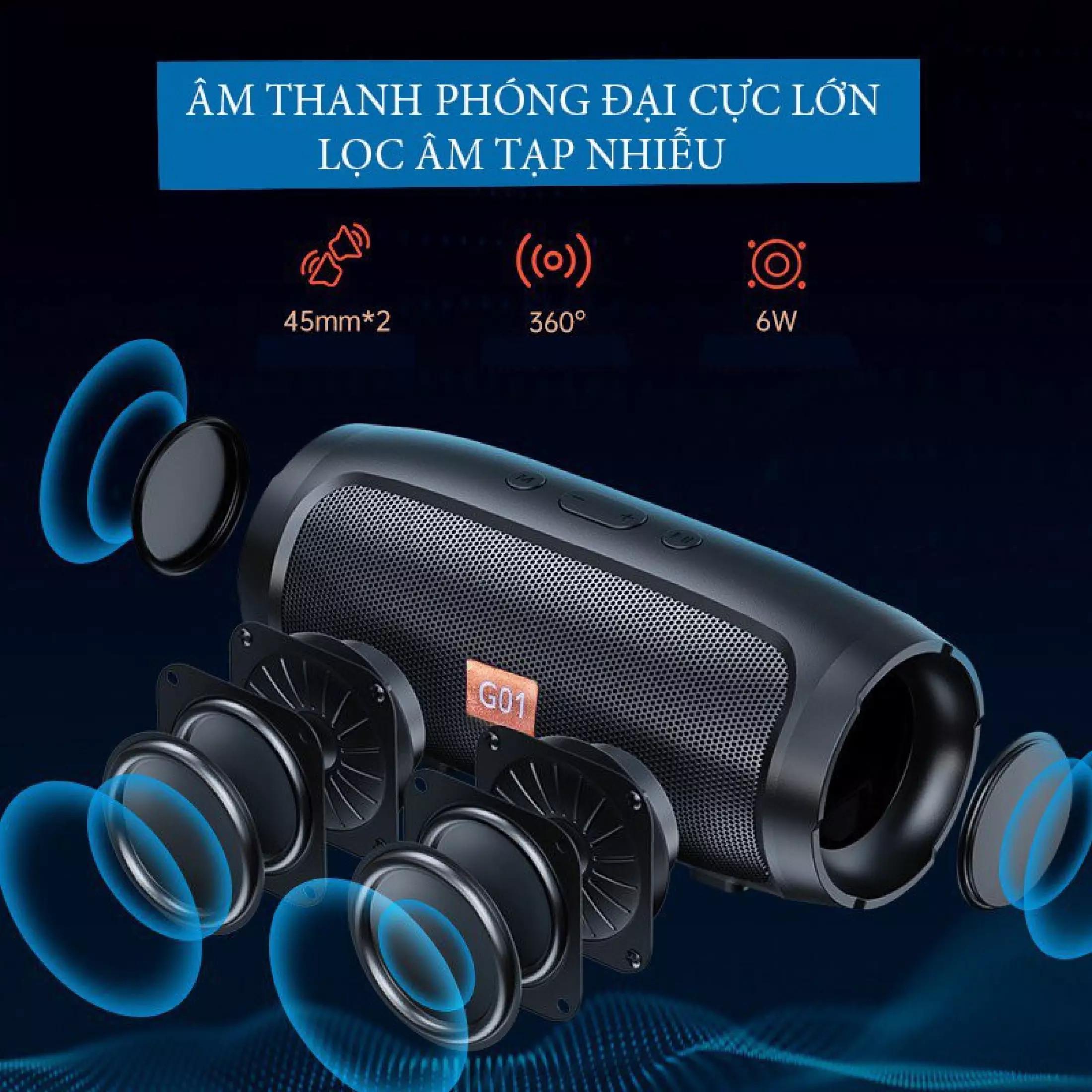 Loa Bluetooth Không Dây LMN00003   Vỏ Nhôm Nghe Nhạc Hay Âm Thanh Chất Lượng Hỗ Trợ Cắm Thẻ Nhớ V