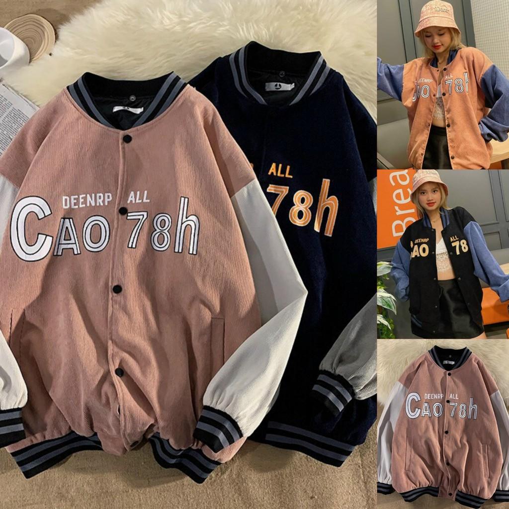Áo Khoác Bomber Nam Nữ - Áo Khoác Kaki Unisex DEENRP Thêu Vải Nhung 3 Màu Siêu Hot - LP.STORE