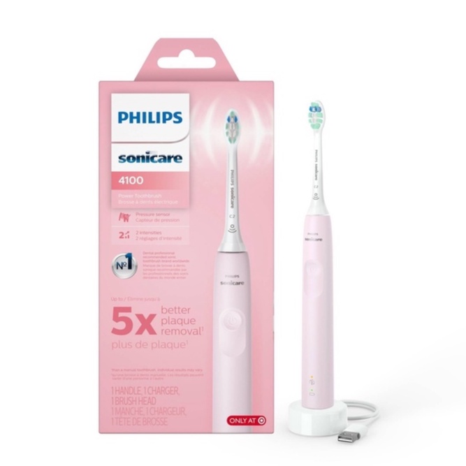 Bàn chải đánh răng điện Philips HX2421 , 3 màu trắng , đen , hồng - Hàng nhập khẩu