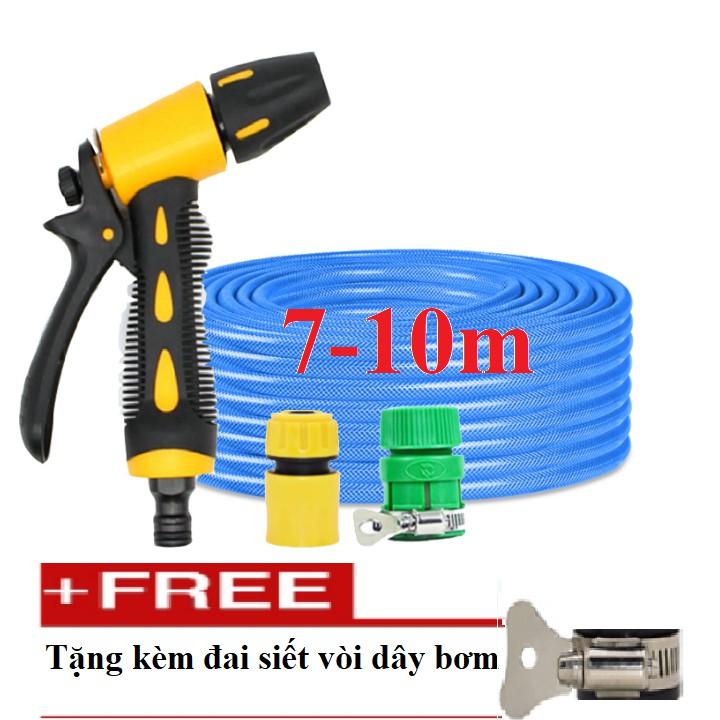 Bộ dây vòi xịt nước rửa xe, tưới cây . tăng áp 3 lần, loại 7m, 10m 206319 cút sập, + tặng đai