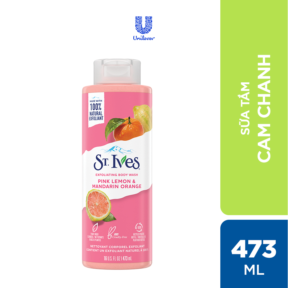 Combo 2 chai Sữa tắm dưỡng da St.Ives Cam Chanh 473ml