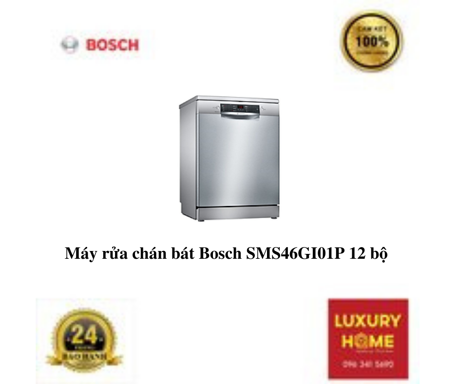 Máy rửa chán bát Bosch SMS46GI01P 12 bộ - Hàng chính hãng