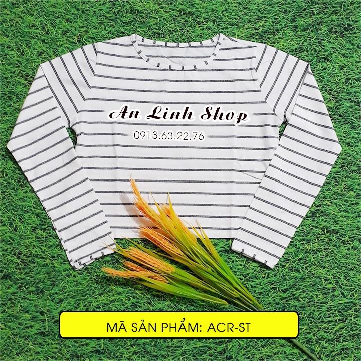 ÁO CROPTOP NỮ TAY DÀI KẺ SỌC