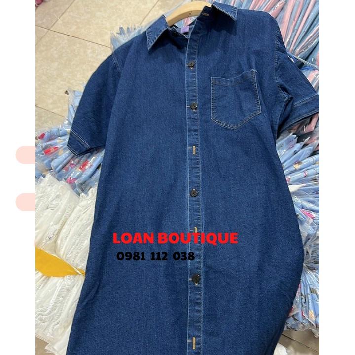 VÁY JEAN SUÔNG VẠT BẦU-Đầm somi jean phom suông rộng