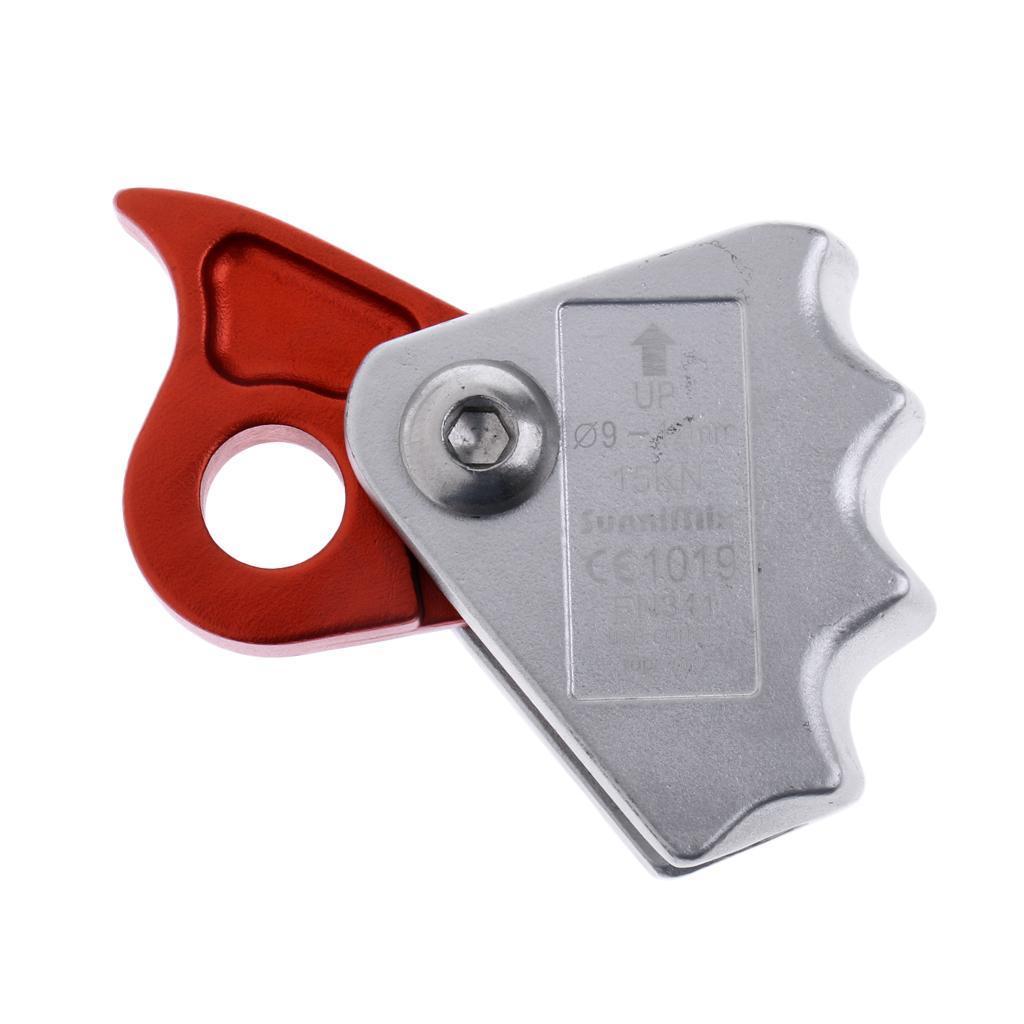 15KN Safety Outdoor Rock Climbing Tree Arborist Caving Rescue Fall Protection Gear Equipment Rope Grab Protecta for 9-12mm Rope, Outdoor Sports