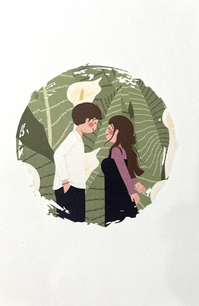 Thiệp 3D Pop Up Cặp Đôi &amp; Hoa Loa Kèn – Thiệp Tình Yêu, Kỷ Niệm, Valentine Lãng Mạn, L09