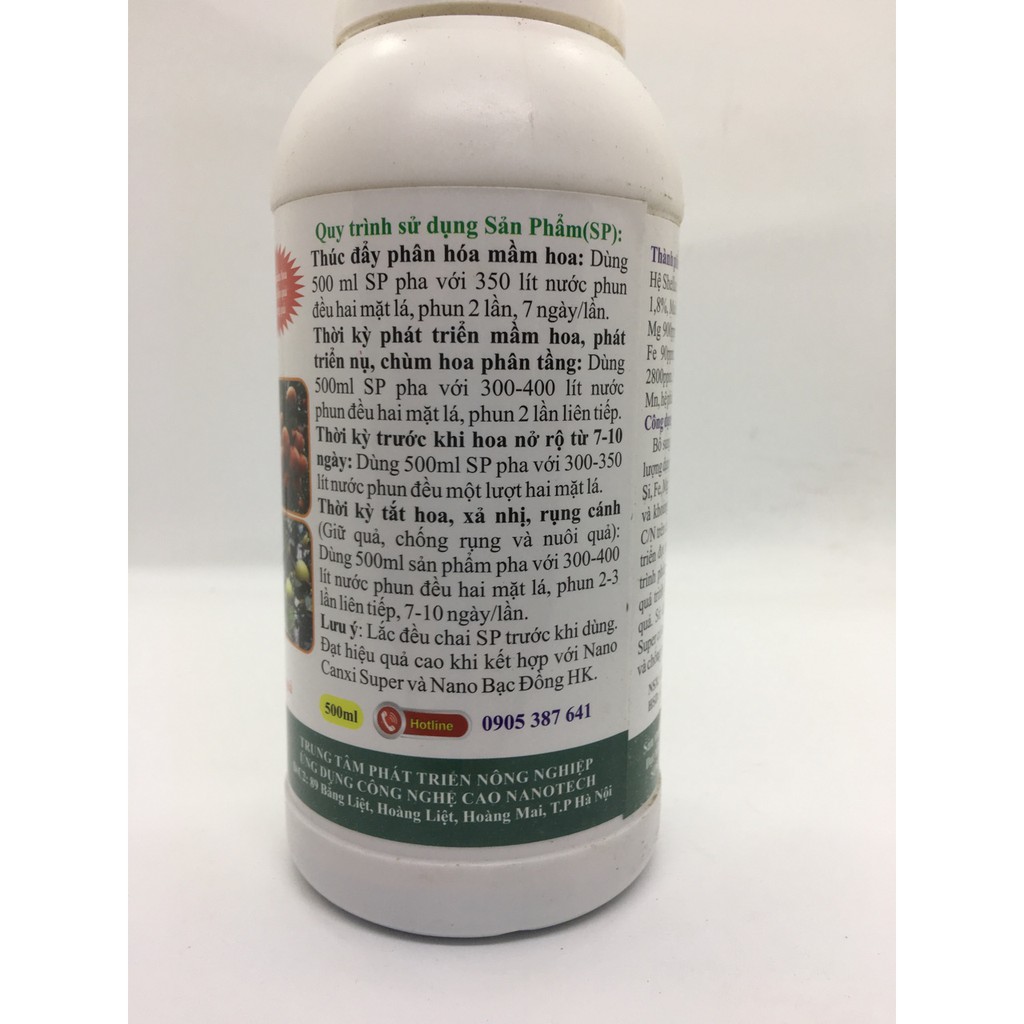 Chế phẩm Nano SHELLAC SUGER kích thích ra hoa, đậu quả