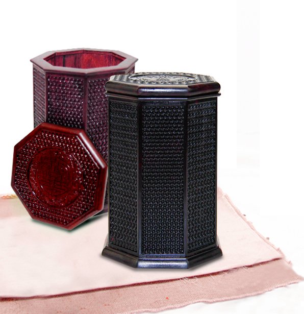Hộp trà mini gỗ trắc kiểu bát giác -TD08
