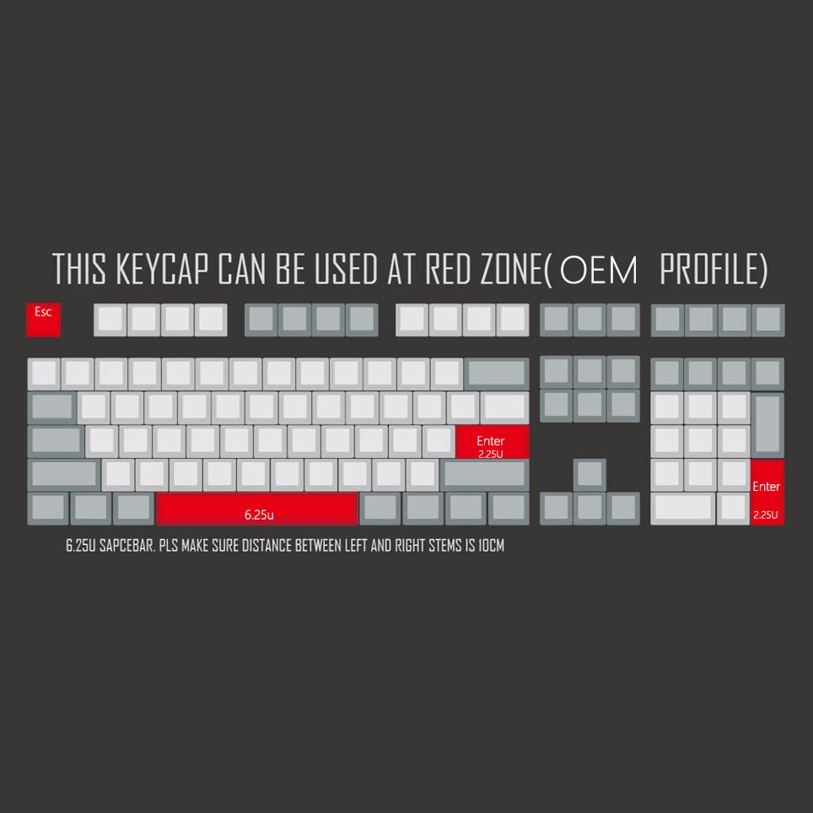 Keycaps Set PBT Five Sides Dye-Subbed Space Bar 6.25U ESC Entre keys