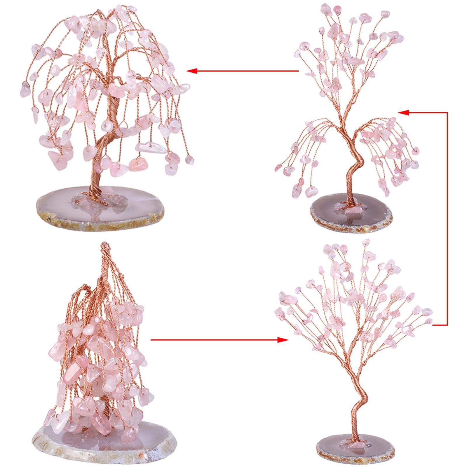 Natural Multi Stone Money Tree Handmade Ornament for Table Decor