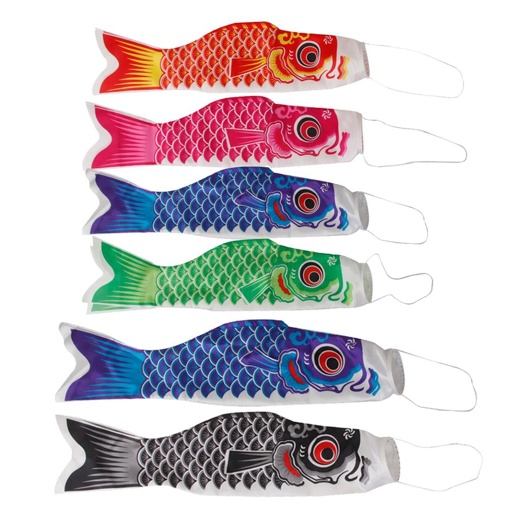 Set of 6 Japanese Carp Windsock Streamer Flag Kite Koinobori, 55cm and 70cm