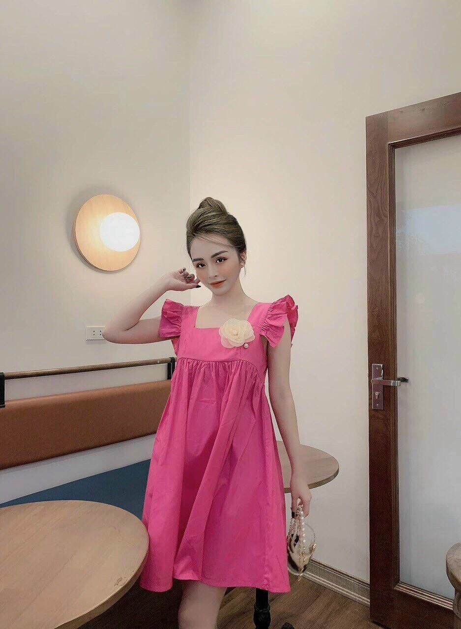 ĐẦM BABYDOLL TAY CÁNH TIÊN (TẶNG KÈM HOA CÀI XINH) D4019 - BNS