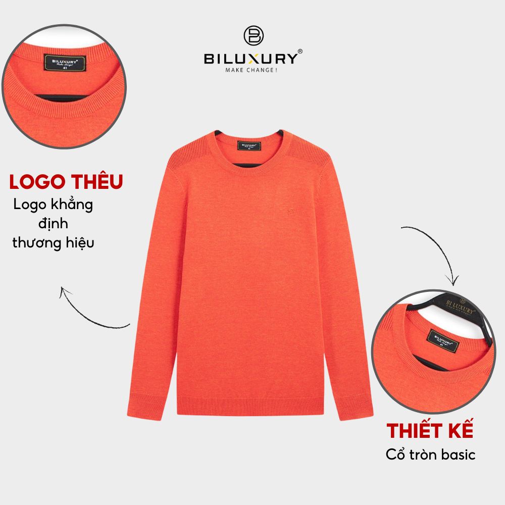 Áo len cổ lọ Biluxury  phom slimfit ôm vừa người tôn dáng cổ tròn basic khỏe khoắn 5ALRB001CAM