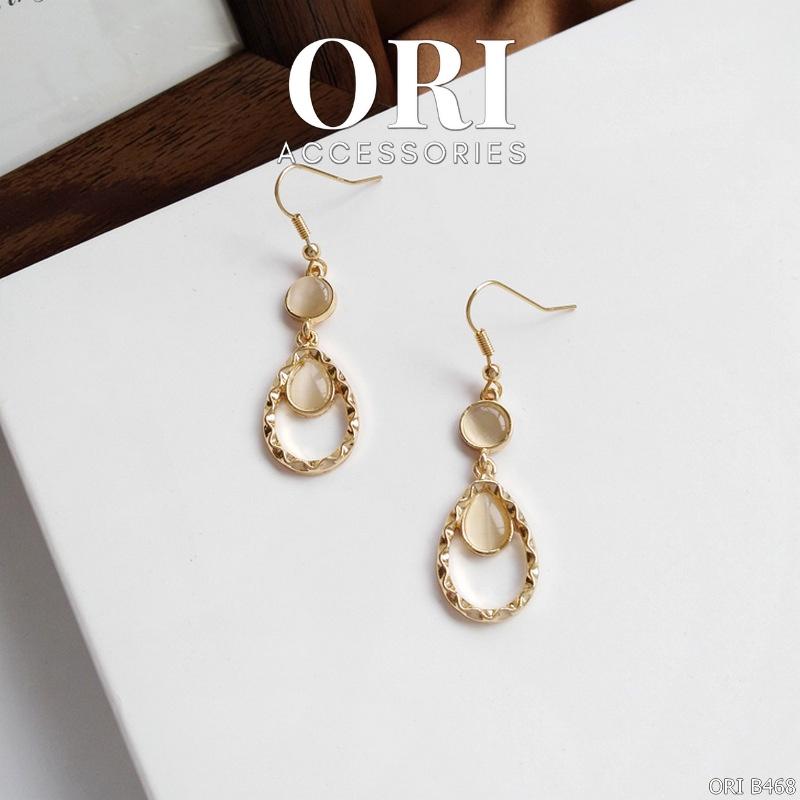 Bông tai nữ móc câu dáng dài hình giọt nước ORI ACCESSORIES B468