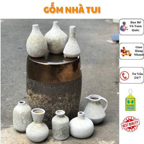 BỘ BÌNH BÔNG MEN SÔI MINI ATLANTICS CẮM HOA TRANG TRÍ DECOR