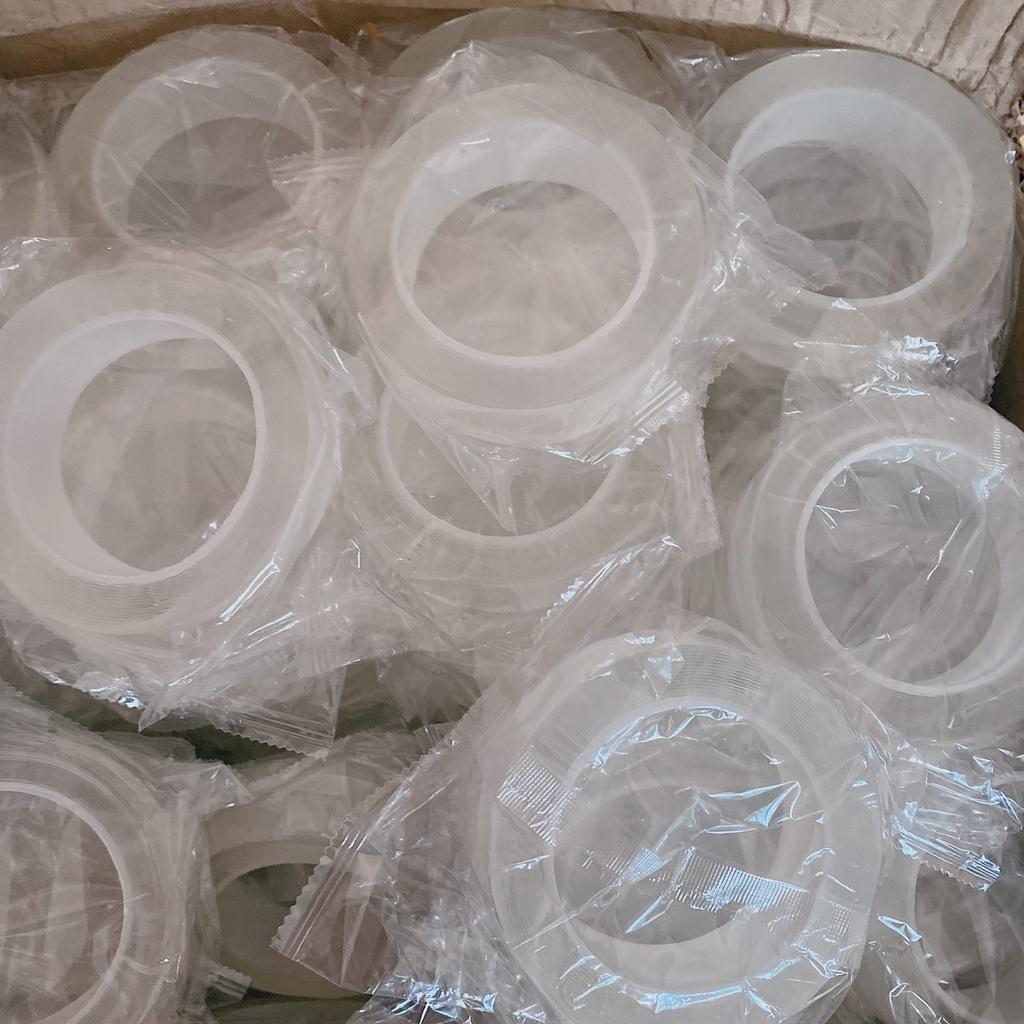 Băng Keo Hai Mặt Siêu Dính, Băng Dính 2 Mặt Trong Suốt Nano Dán Móc Giá Kệ Nhà Tắm