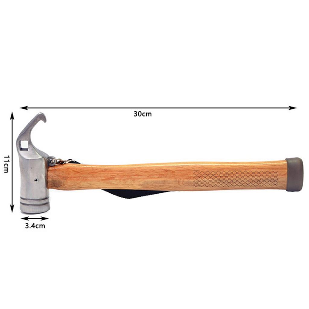 Hiking Camping Tent Mallet Hammer Peg Stake Puller for Ground Nails Metal Head