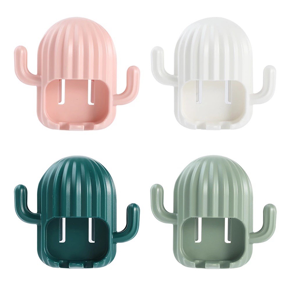 Giá Đỡ Bàn Chải Đánh Răng Gắn Tường Không Cần Khoan Hình Cây Xương Rồng Hoạt Hình Dễ Thương