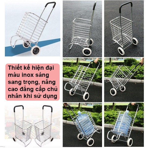 Xe kéo đi chợ gấp gọn đa năng, Chính hãng NIKITA, Chất liệu Inox cao cấp chống rỉ