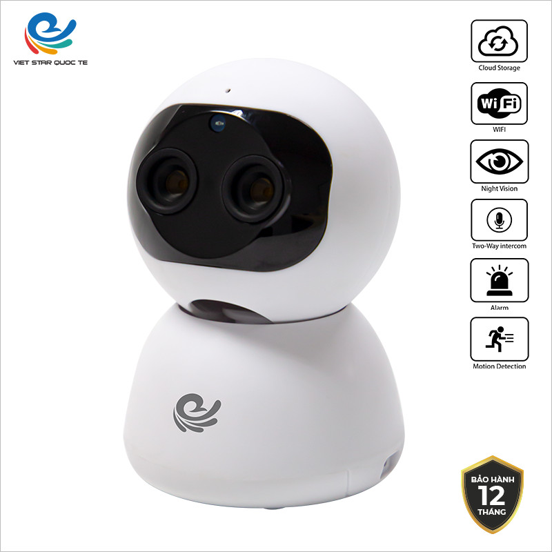 Camera Wifi Quan Sát Việt Star Quốc Tế CC2023, Độ Phân Giải 2K Siêu Nét, Zoom 10X, Dùng APP CARECAM PRO - Hàng Chính Hãng