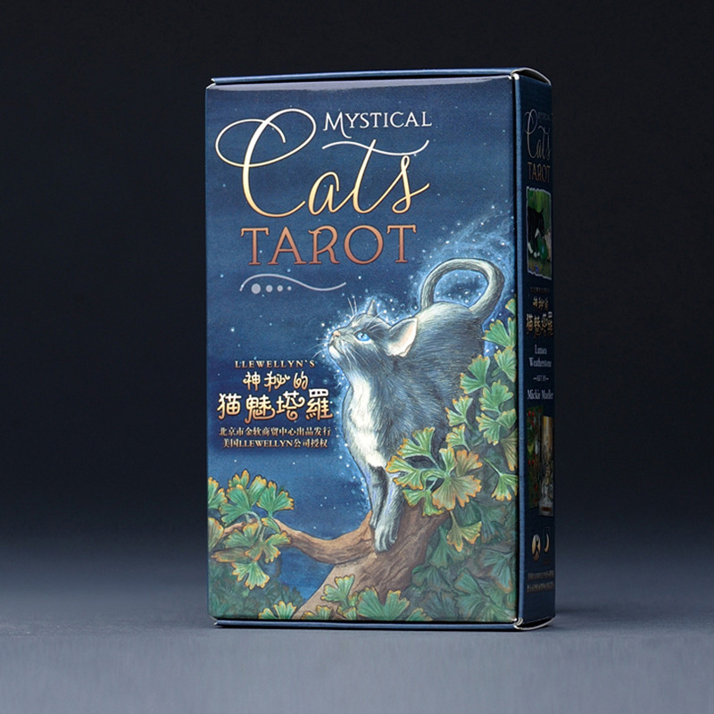 Combo Bộ Bài Bói Mystical Cats Tarot Cao Cấp và Khăn Trải Bàn Tarot