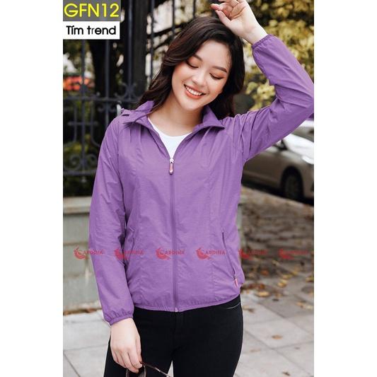 Áo gió nữ CARDINA 2 lớp chất gió trơn cao cấp chống nước cản gió cản bụi chống nắng nhẹ
