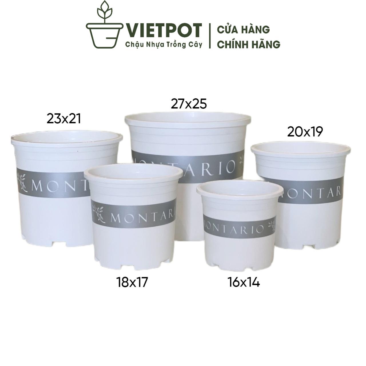 Chậu Nhựa Trồng Cây Vietpot, mã 03,  màu trắng MONTARIO, Nhiều Size, Trồng Hoa, Kiểng Lá, Trong Nhà, Ban Công Ngoài Vườn.