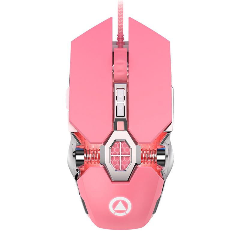 3200Dpi Hồng Chuột Chơi Game Có Dây Bé Gái Dễ Thương Hay Cơ Học Chơi Game Macro Silent Chuột Văn Phòng Cho PC Máy Tính Bảng Trò Chơi