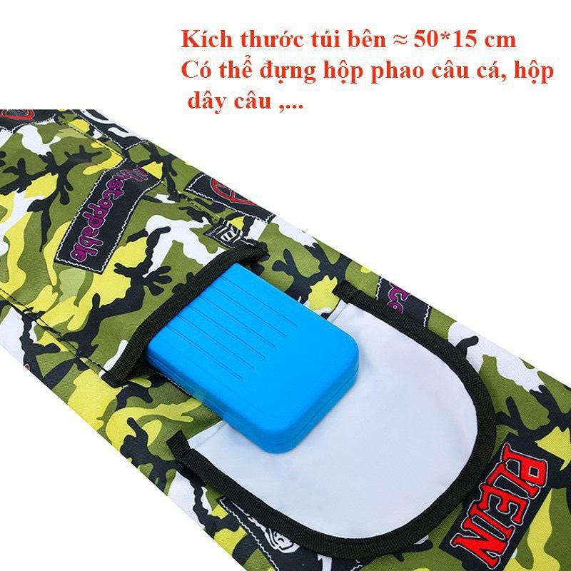 Túi đựng cần câu cá gấp gọn rằn ri có túi phụ - Túi rằn ri 130cm gấp gọn tiện dụng chống thấm nước