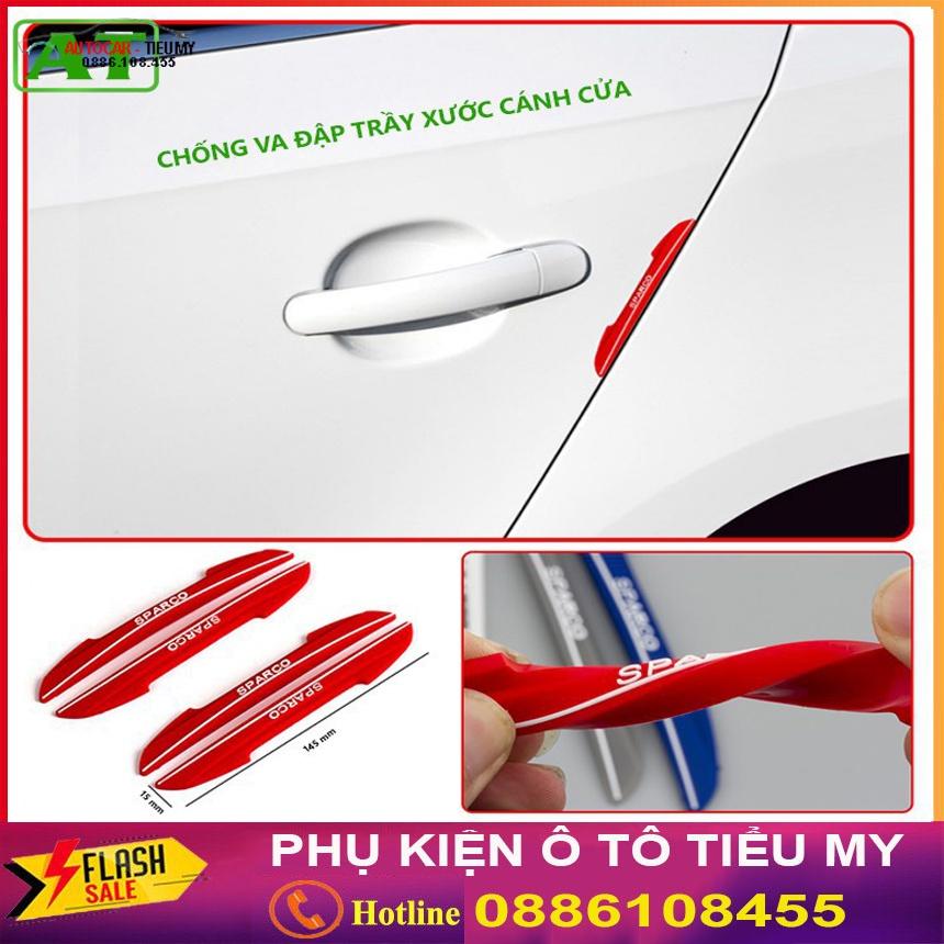 Bộ 4 Miếng Dán Chống Xước Cánh Cửa Sparco Cho Xe Ô Tô Các Màu Đen, Trắng, Đỏ, Xám - Có Kèm Băng Keo Dính 2 Mặt