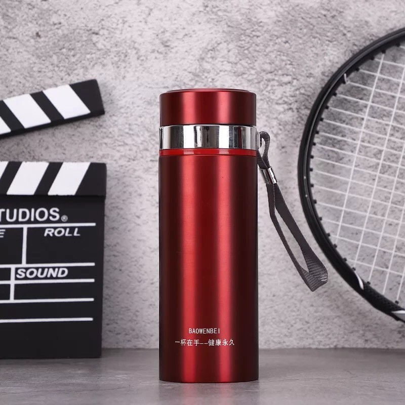Bình giữ nhiệt cao cấp bằng inox không gỉ Water Cup 700ml, Tặng kèm gương mini xinh xắn