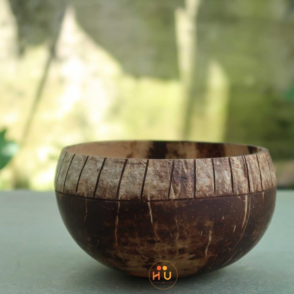 Tô gáo dừa khắc hoa văn For