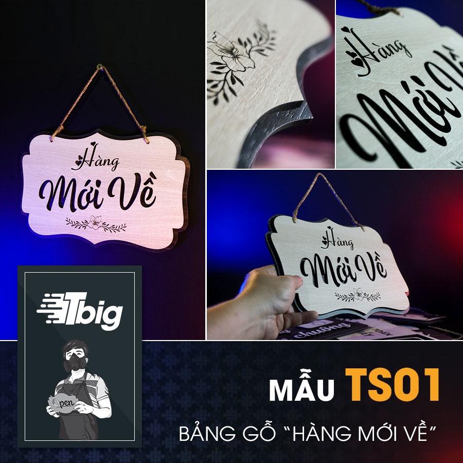 Bảng gỗ treo hàng mới về TS01 trang trí shop cửa hàng vintage đẹp