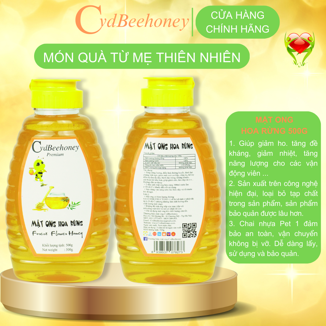 Mật Ong Hoa Rừng 500g CvdBeehoney - Forest Flower Honey