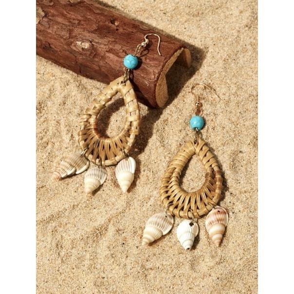 Bông tai thả mây hình giọt nước vỏ ốc Tiệm nhà Sakj