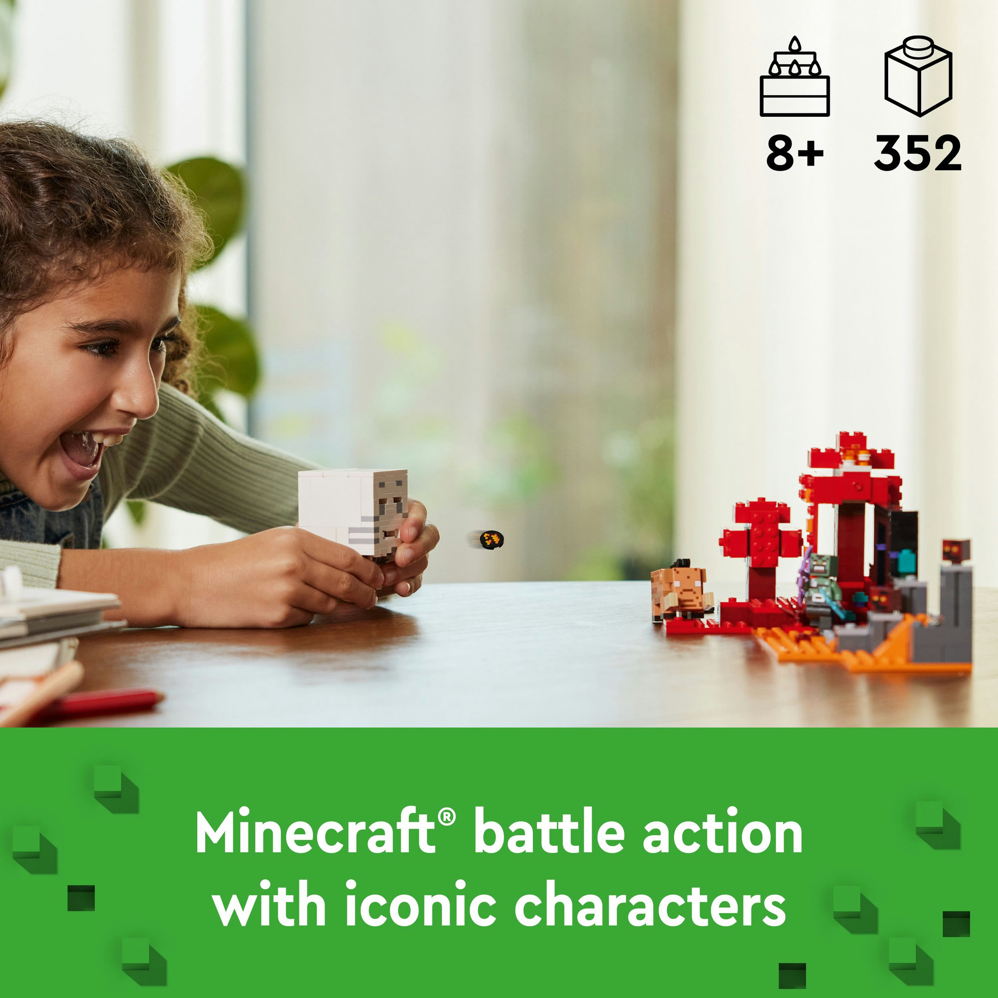 LEGO MINECRAFT 21255 Đồ chơi lắp ráp Cuộc phục kích cổng địa ngục Nether (352 chi tiết)