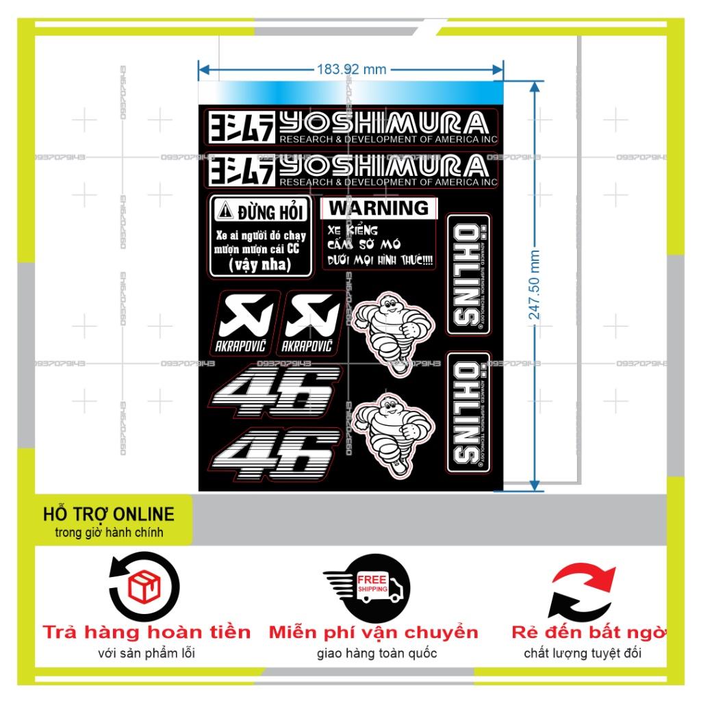 LOGO STICKER TRẮNG ĐEN 007 - BI DECAL