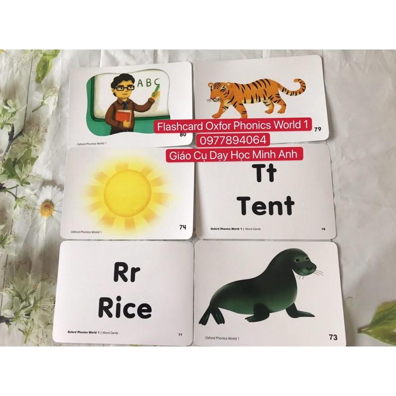 Flashcards Oxford Phonics World 1 ️104 thẻ phonics thiết kế hai mặt siêu đẹp