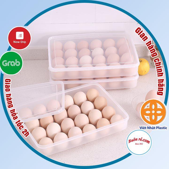 Hộp đựng trứng 24 quả có nắp đậy nhựa Việt Nhật , khay bảo quản trứng không bị vỡ chắc chắn