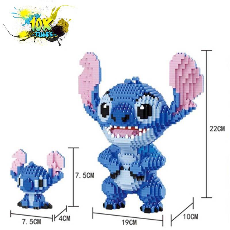 (17-22cm) Đồ chơi lego 3d stich dễ thương cute mô hình lắp ghép stitch,quà tặng bạn trai bạn gái, đồ trang trí