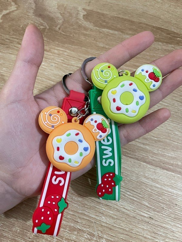 Móc Khoá Hình Bánh Donut Dễ Thương Cho Bé Nhiều Màu Sắc