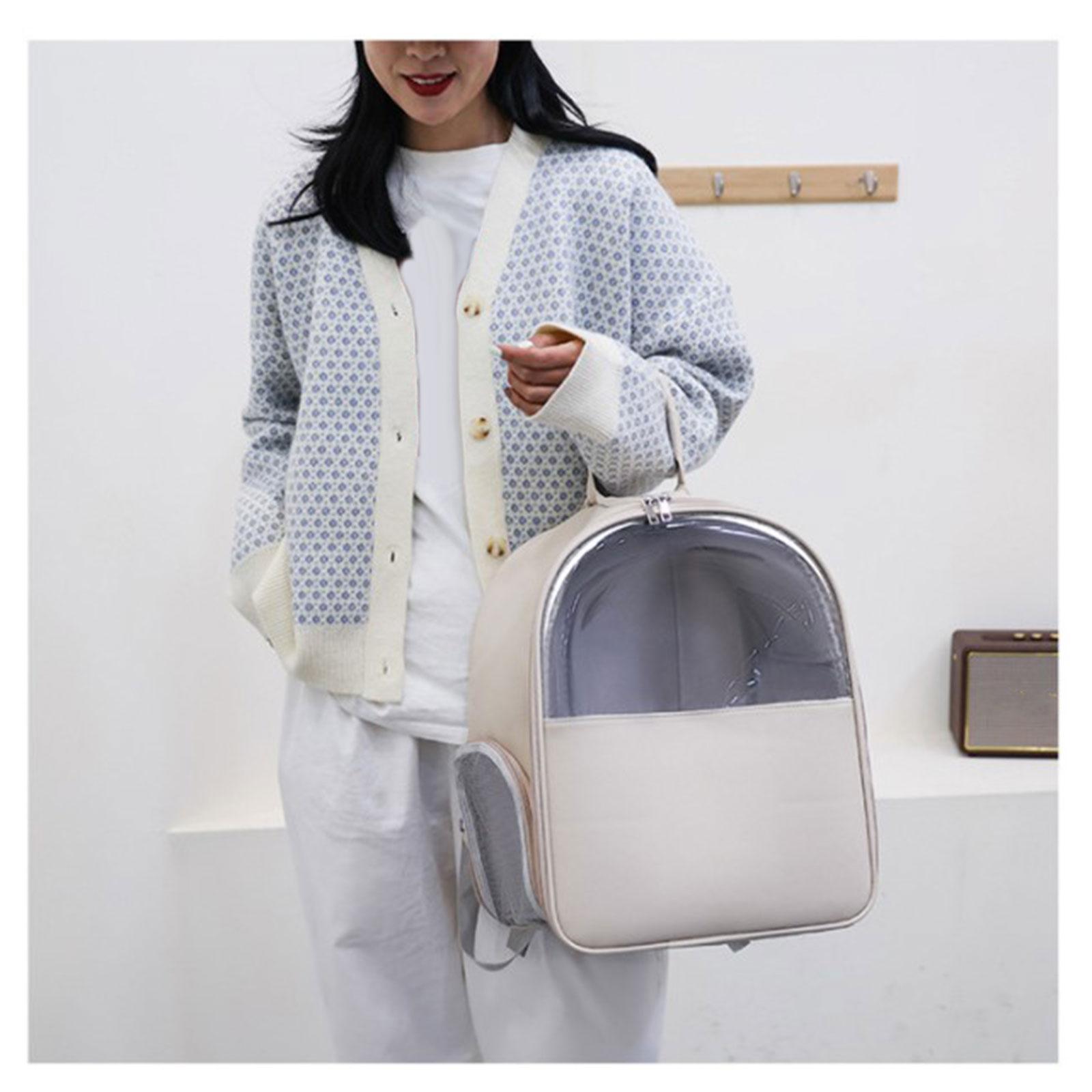 Portable Cat Backpack Transparent Pet Puppy Carrier Bag for Travel Hiking