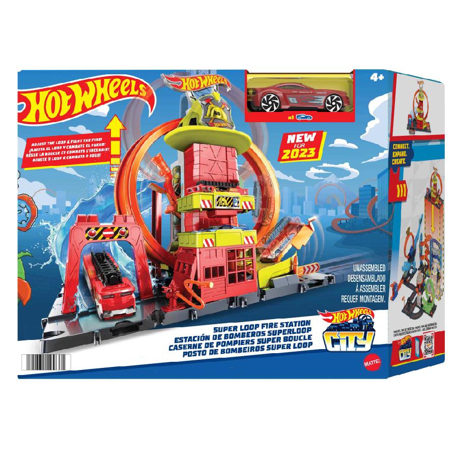 Đồ Chơi Trạm Cứu Hỏa Xoắn Ốc Siêu Cấp HOT WHEELS HKX41