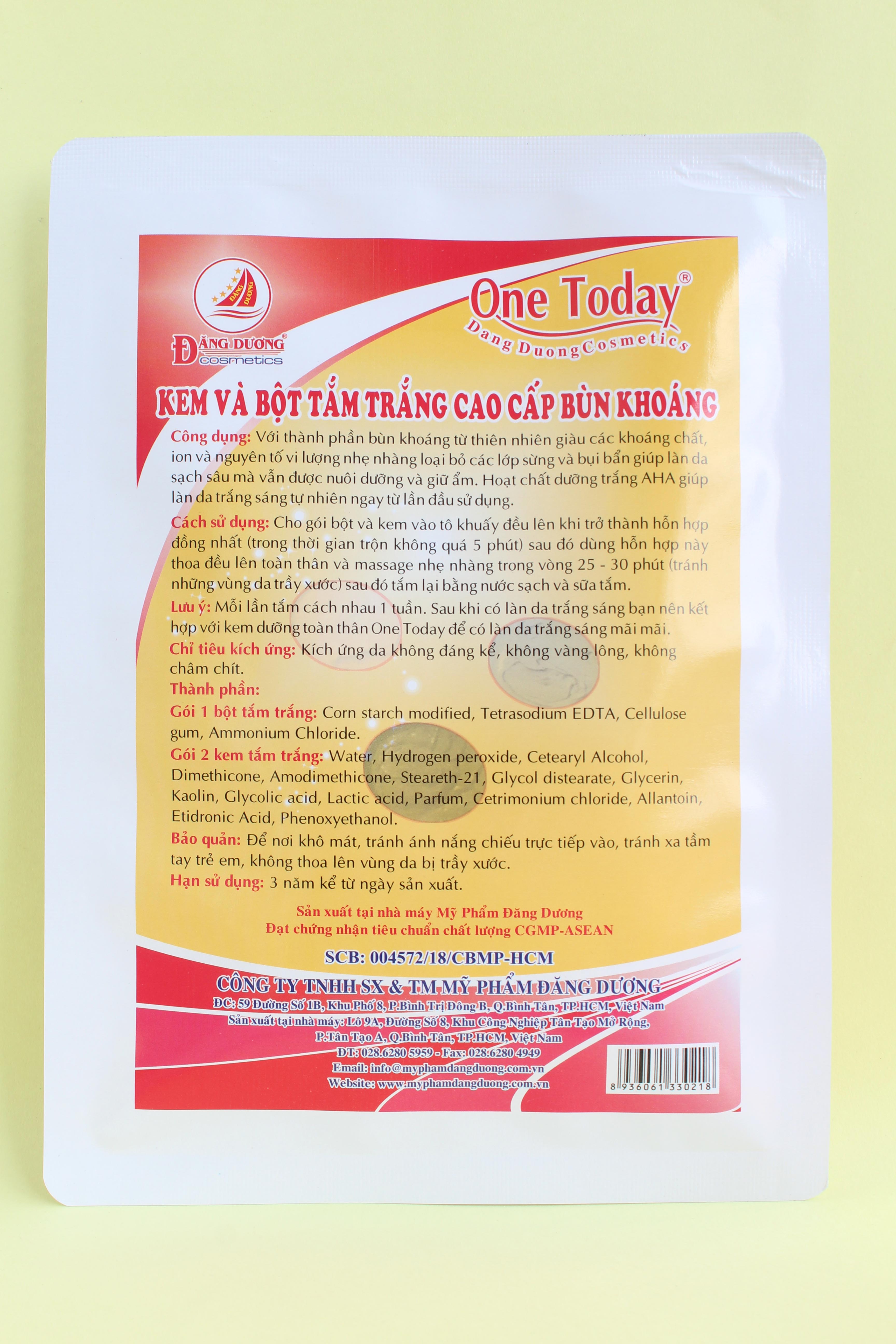 ONE TODAY - KEM VÀ BỘT TẮM TRẮNG CAO CẤP BÙN KHOÁNG - 125g