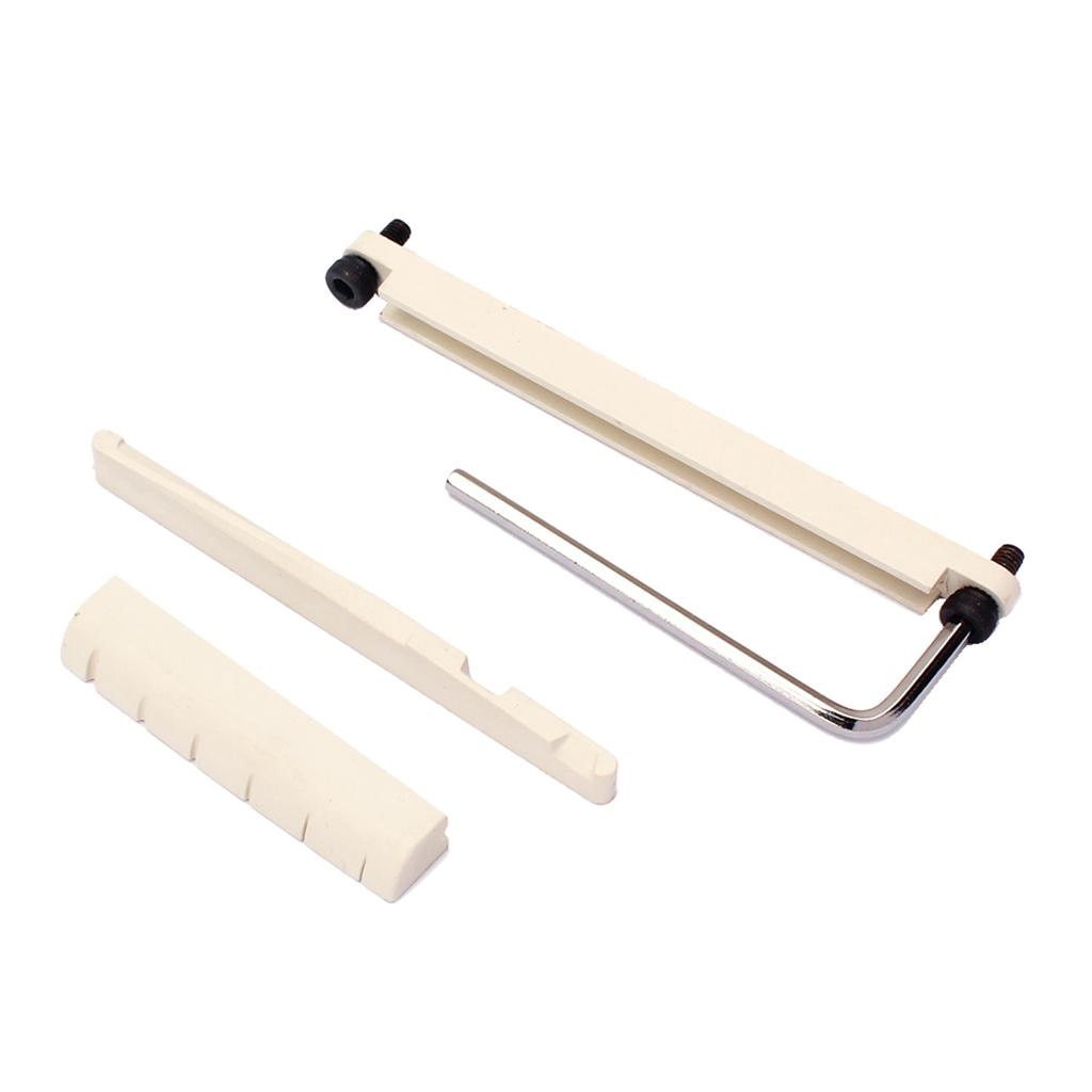 Đàn Guitar Cầu Thay Thế Xương Hạt W/Giàn cho Đàn Acoustic Dân Gian Đàn Guitar Màu Be