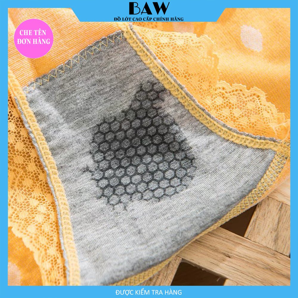 Bộ 5 Quần Lót chất cotton phối ren cao cấp kháng khuẩn thương hiệu BAW NT32